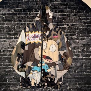 Members Only X Rugrats Nickelodeon Jacket Coat All Over Print AOP Men's MEDIUM